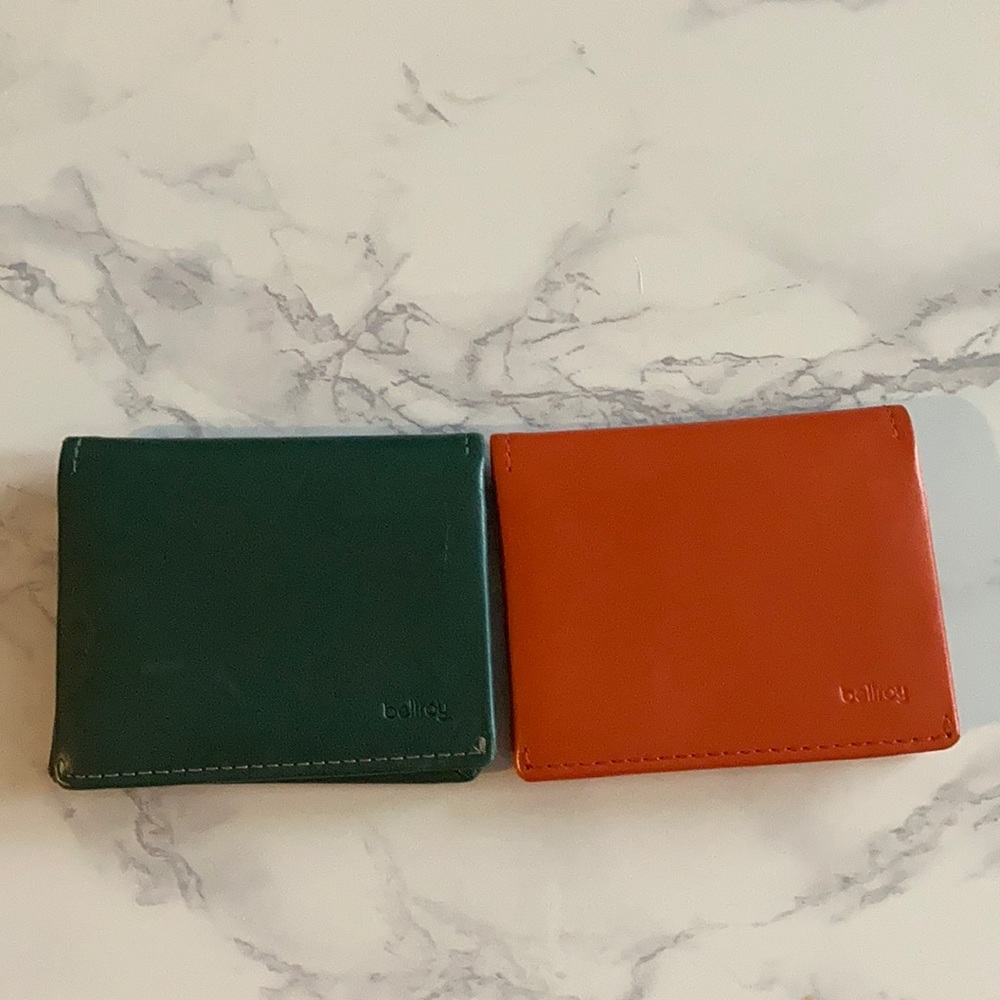 Set of two slim bellroy leather wallets